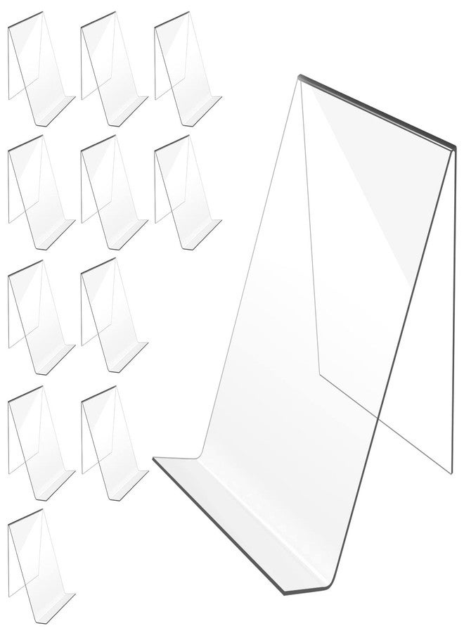trophable 12PACK Acrylic Book Stand, 4x5 Inch Clear Book Display Easel Clear Acrylic Holder for Displaying Picture，Notebooks,Music Sheets Artworks,CDs - Image 1